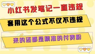 小红书发笔记一直违规，套用这个公式不仅不违规，来的还都是精准的付费粉-镰火网