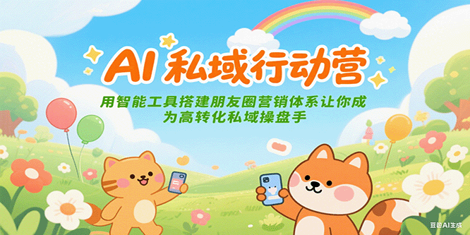 图片[1]-AI私域行动营：用智能工具搭建朋友圈营销体系让你成为高转化私域操盘手-镰火网