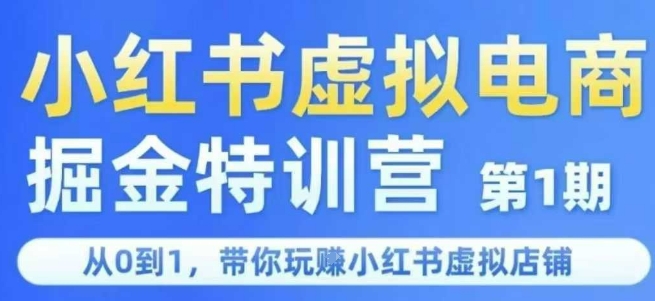 小红书虚拟电商掘金特训营第1期,从0到1,带你玩转小红书虚拟店铺