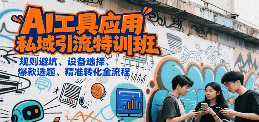 AI工具应用私域引流特训班，规则避坑、设备选择、爆款选题、精准转化全流程-镰火网
