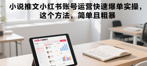 小说推文小红书账号运营快速爆单实操,这个方法,简单且粗暴-镰火网