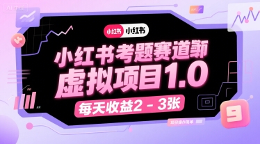 小红书考题赛道虚拟项目1.0,项目操作简单,每天收益2-3张-镰火网