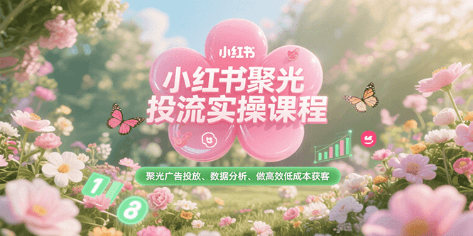 小红书聚光投流实操课程，聚光广告投放、数据分析、做高效低成本获客-镰火网