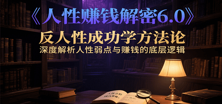 人性赚钱解密6.0,反人性成功学方法论,深度解析人性弱点与赚钱的底层逻辑-镰火网