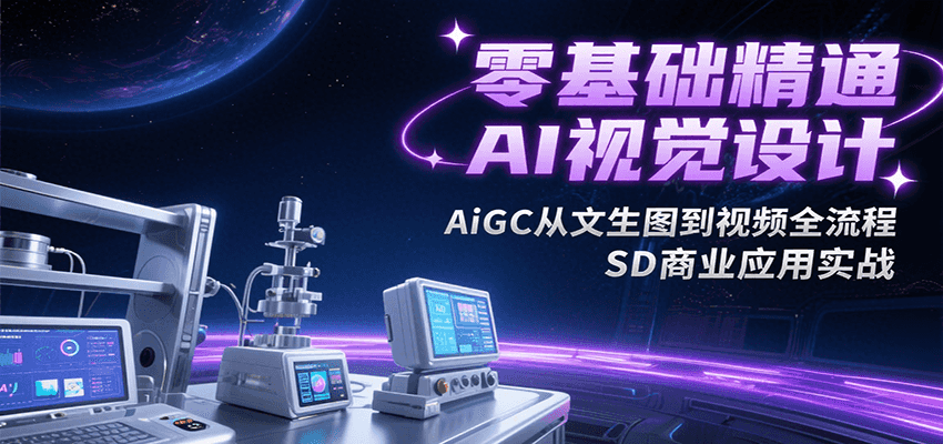 零基础精通AI视觉设计,AiGC从文生图到视频全流程,SD商业应用实战-镰火网