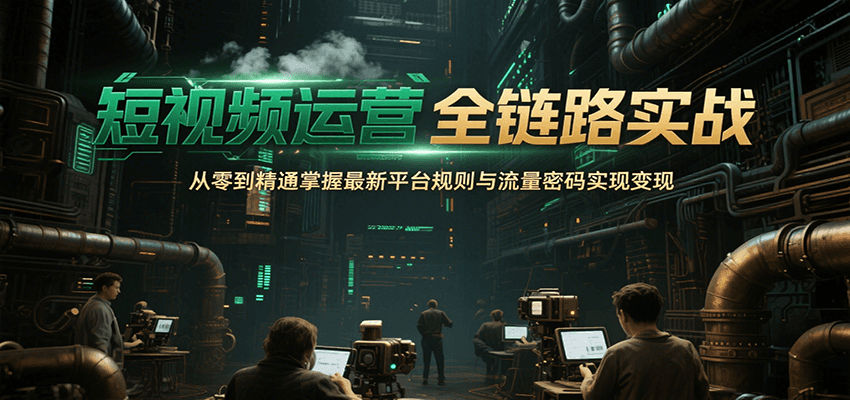 短视频运营全链路实战，从零到精通掌握最新平台规则与流量密码实现变现-镰火网