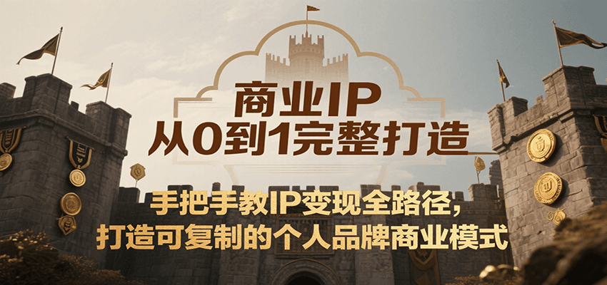 商业IP从0到1完整打造,手把手教IP变现全路径,打造可复制的个人品牌商业模式-镰火网