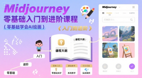 midjourney零基础入门到进阶课程,零基础学会AI绘画-镰火网