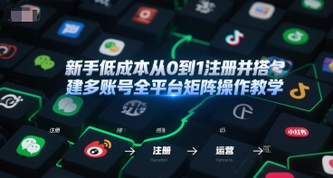 新手低成本从0到1注册并搭建多账号全平台矩阵操作教学,手机号-邮箱-IP-工具-镰火网