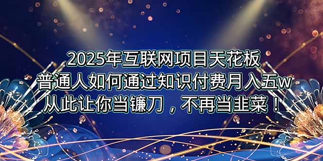 2025年互联网项目天花板,普通人如何通过卖项目实现逆风翻盘,月入5W+!-镰火网