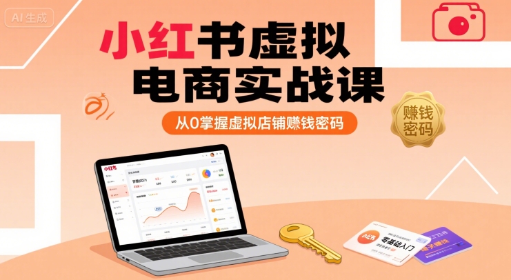 小红书虚拟电商实战课,从0掌握虚拟店铺賺钱密码-镰火网