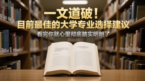 付费文章:一文道破!目前最佳的大学专业选择建议,看完你就心里彻底踏实明朗了-镰火网