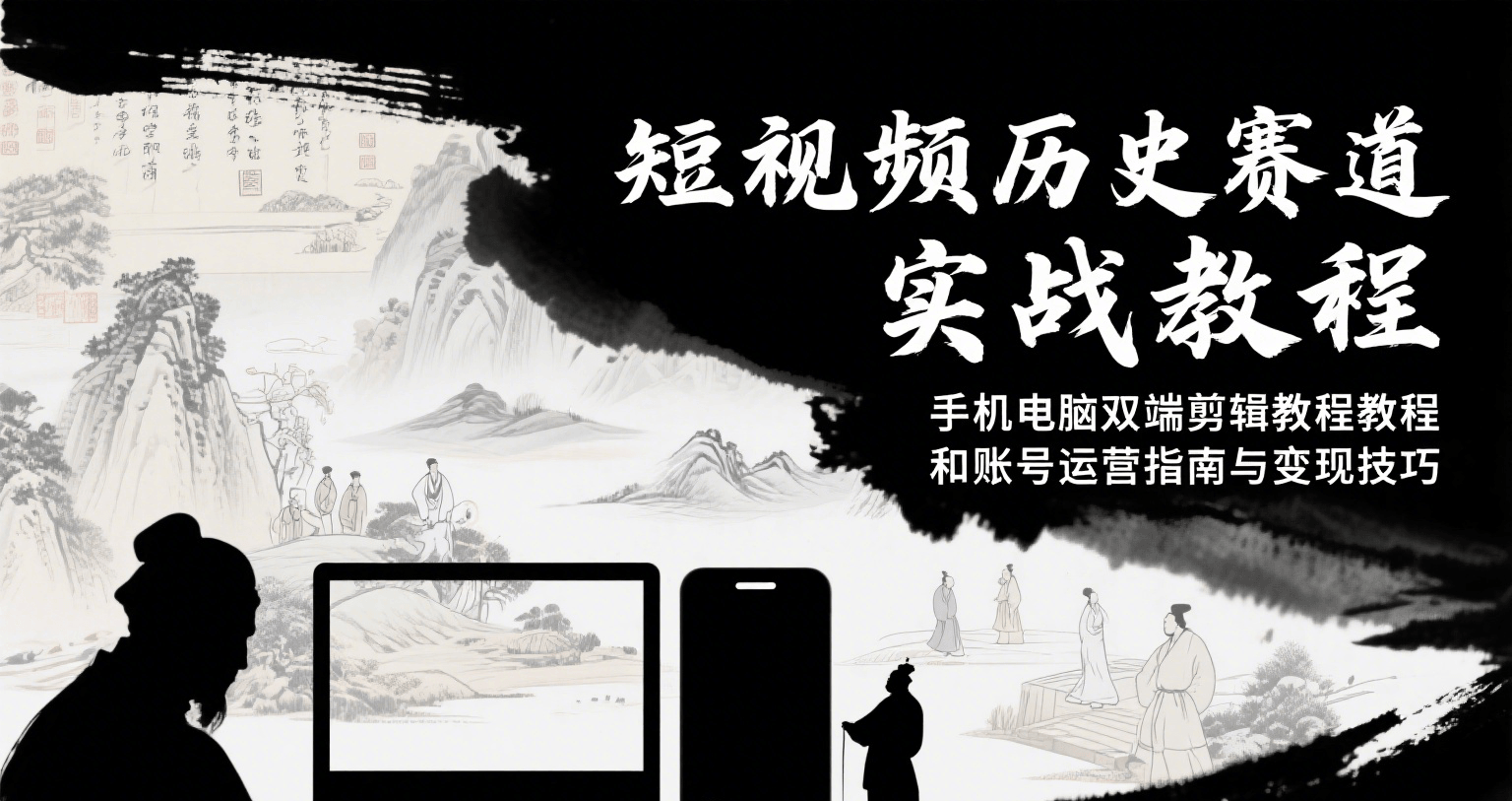 短视频历史赛道实战教程,手机电脑双端剪辑教程和账号运营指南与变现技巧-镰火网