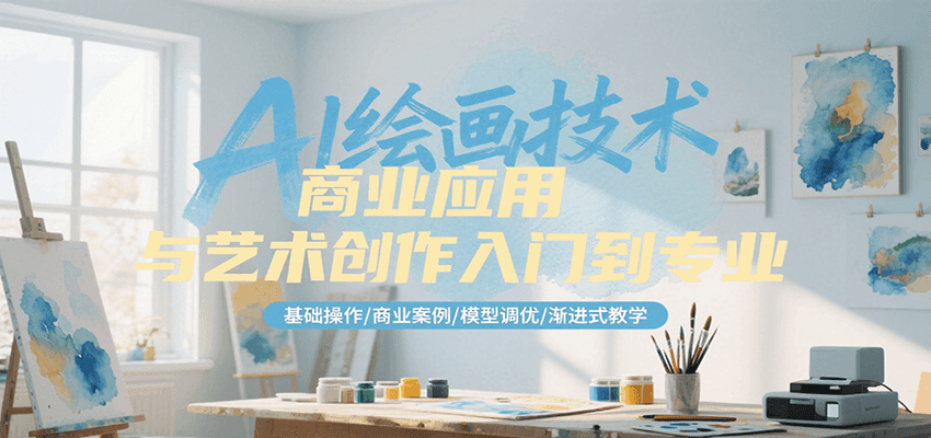 AI绘画技术商业应用与艺术创作入门到专业,基础操作/商业案例/模型调优/渐进式教学-镰火网