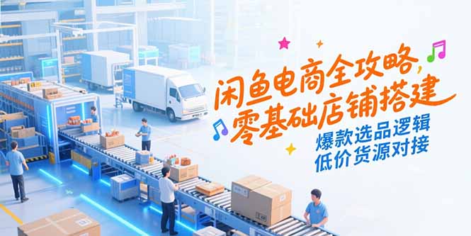 闲鱼电商全攻略,零基础店铺搭建,爆款选品逻辑,低价货源对接-镰火网