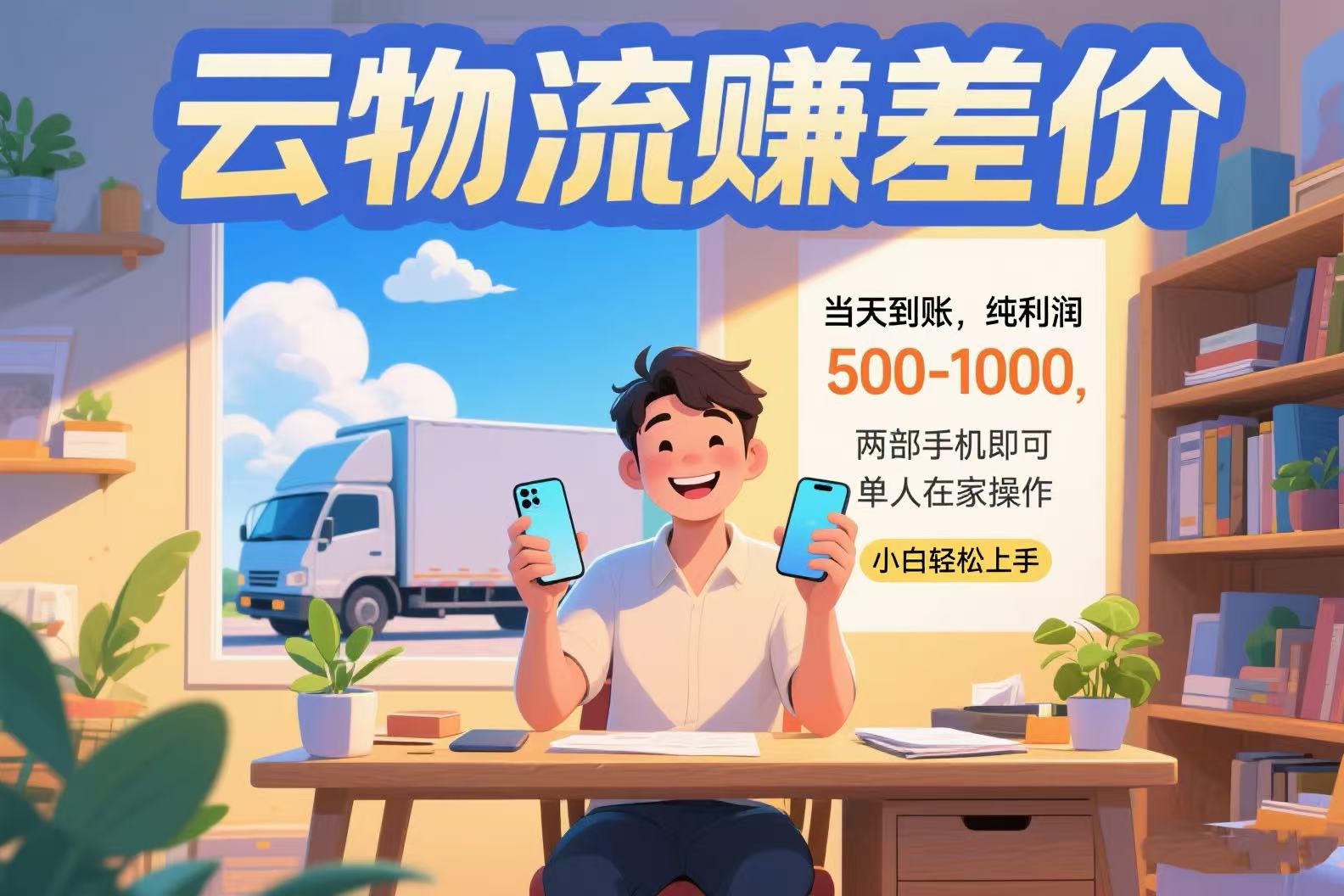 云物流赚差价 当天到账纯利润500-1000 两部手机即可 可单人在家操作 小…-镰火网