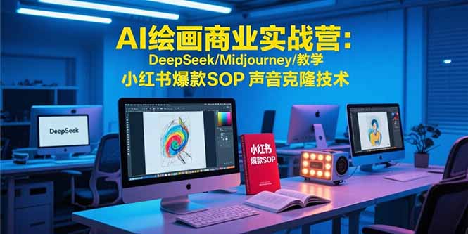 AI绘画商业实战营：DeepSeek/Midjourney/教学 小红书爆款SOP 声音克隆技术-镰火网