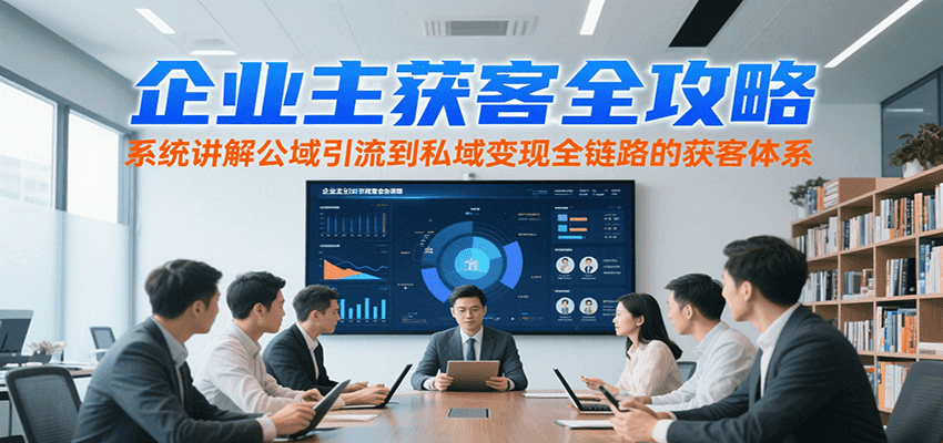 企业主获客全攻略,系统讲解公域引流到私域变现全链路的获客体系-镰火网
