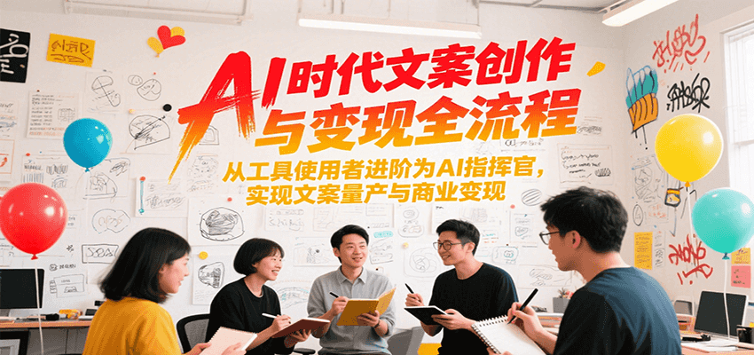 AI时代文案创作与变现全流程，从工具使用者进阶为AI指挥官，实现文案量产与商业变现-镰火网