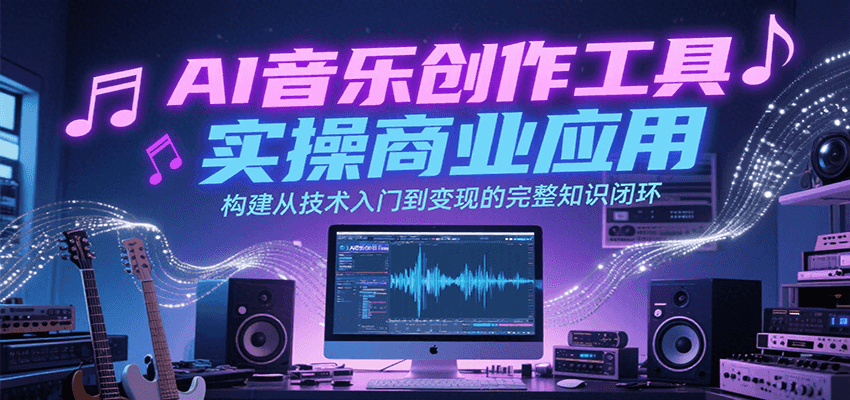 AI音乐创作工具实操商业应用,构建从技术入门到变现的完整知识闭环-镰火网