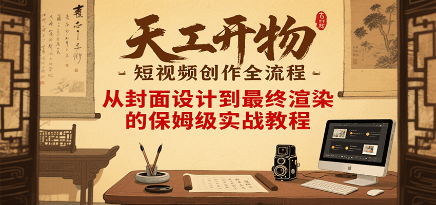 天工开物短视频创作全流程，从封面设计到最终渲染的保姆级实战教程-镰火网
