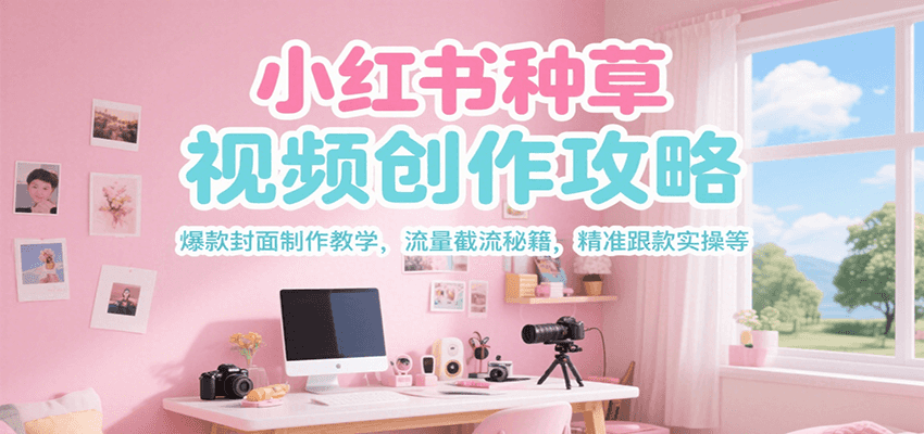 小红书种草视频创作攻略，爆款封面制作教学 ，流量截流秘籍 ，精准跟款实操等-镰火网