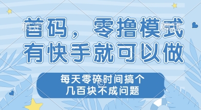 首码零撸项目,有快手就可以做,每天业务时间搞个几张不是问题【揭秘】-镰火网