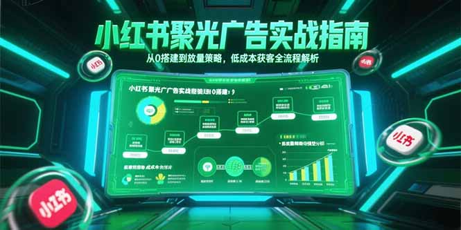 小红书聚光广告实战指南,从0搭建到放量策略,低成本获客全流程解析-镰火网