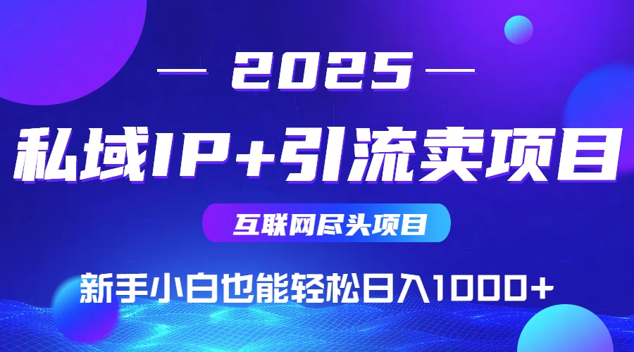 2025网创尽头项目,私域IP+引流,新手小白也能在家日入1000+-镰火网