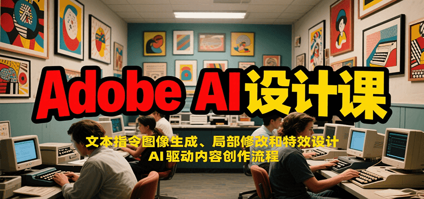 Adobe AI设计课:文本指令图像生成、局部修改和特效设计,AI驱动内容创作流程-镰火网